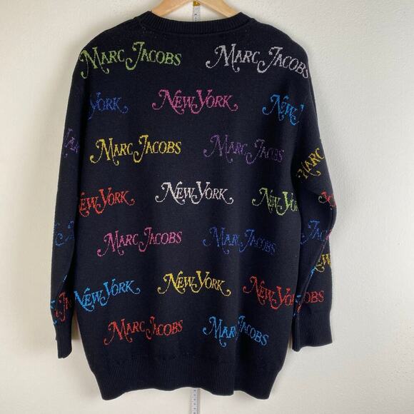 Marc Jacobs x New York Magazine Sweater Size XS Black Rainbow Metallic Wool RARE - Picture 9 of 14